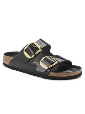 Birkenstock Adult Arizona Big Buckle Sandal - 39 - High Shine Black